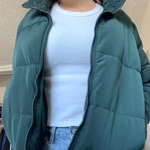 John Galt hunter green puffer jacket